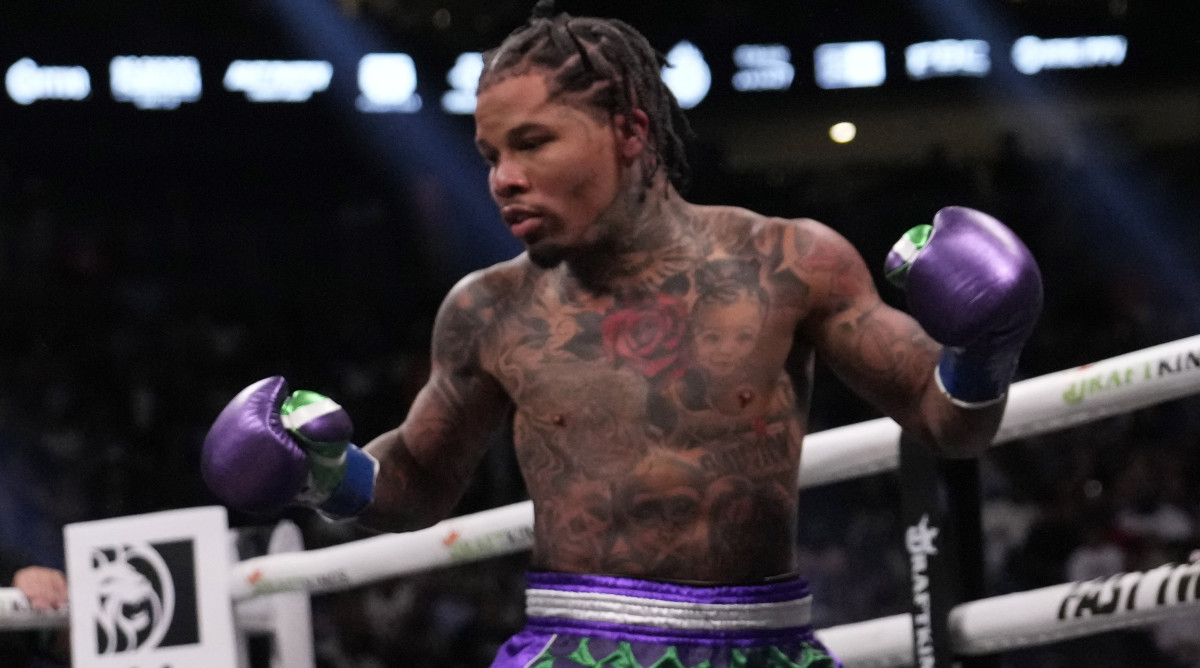 Gervonta “Tank” Davis during fight against Ryan Garcia